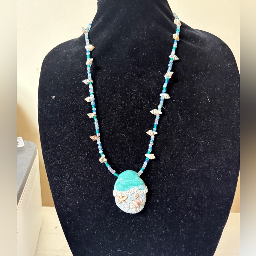 Handmade Polymer Clay Seashell Necklace